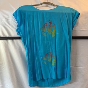 Blue Women's Short Set with Dragonfly Design